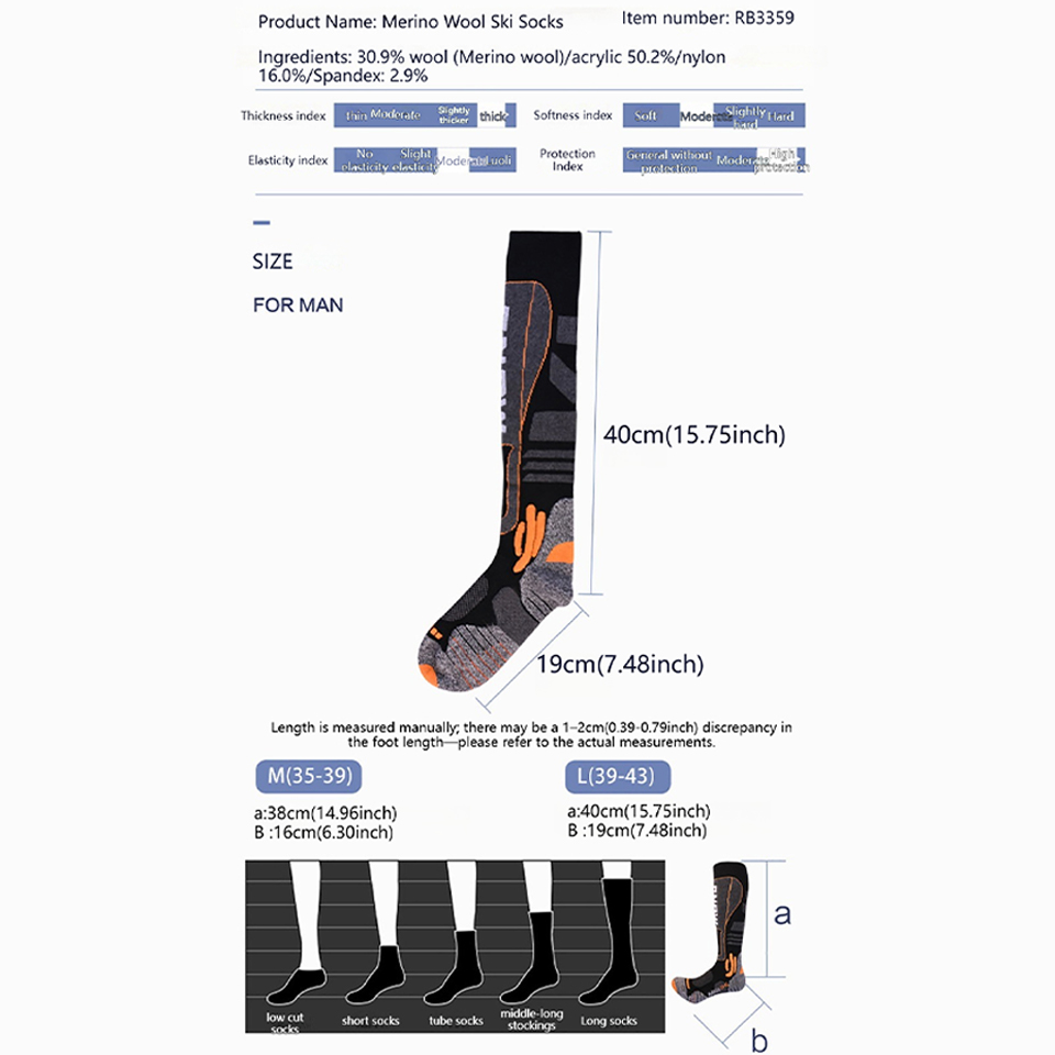 Loogdeel High Quality Merino W - огляд і ціна Thermal Sock Winter