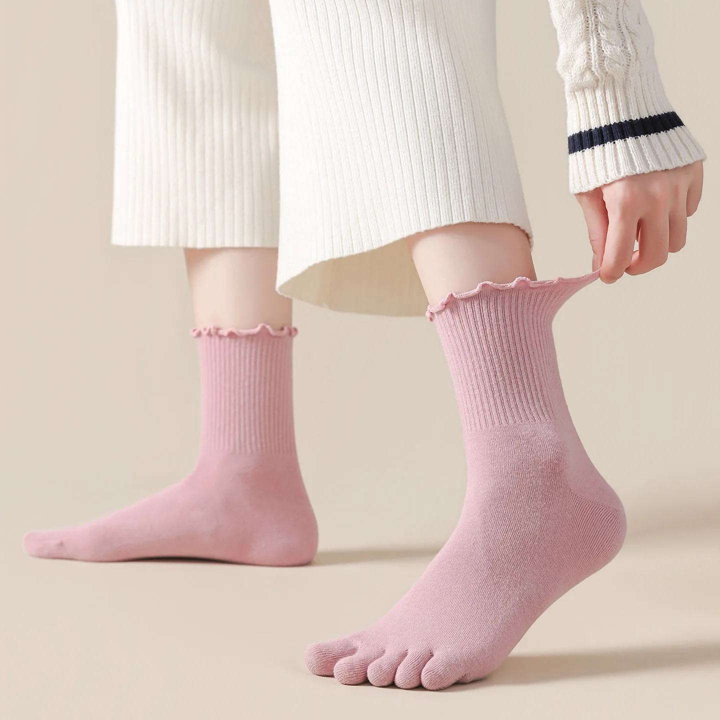1/5 Pairs Women Five Toe Crew  - огляд і ціна Toe Sock Split