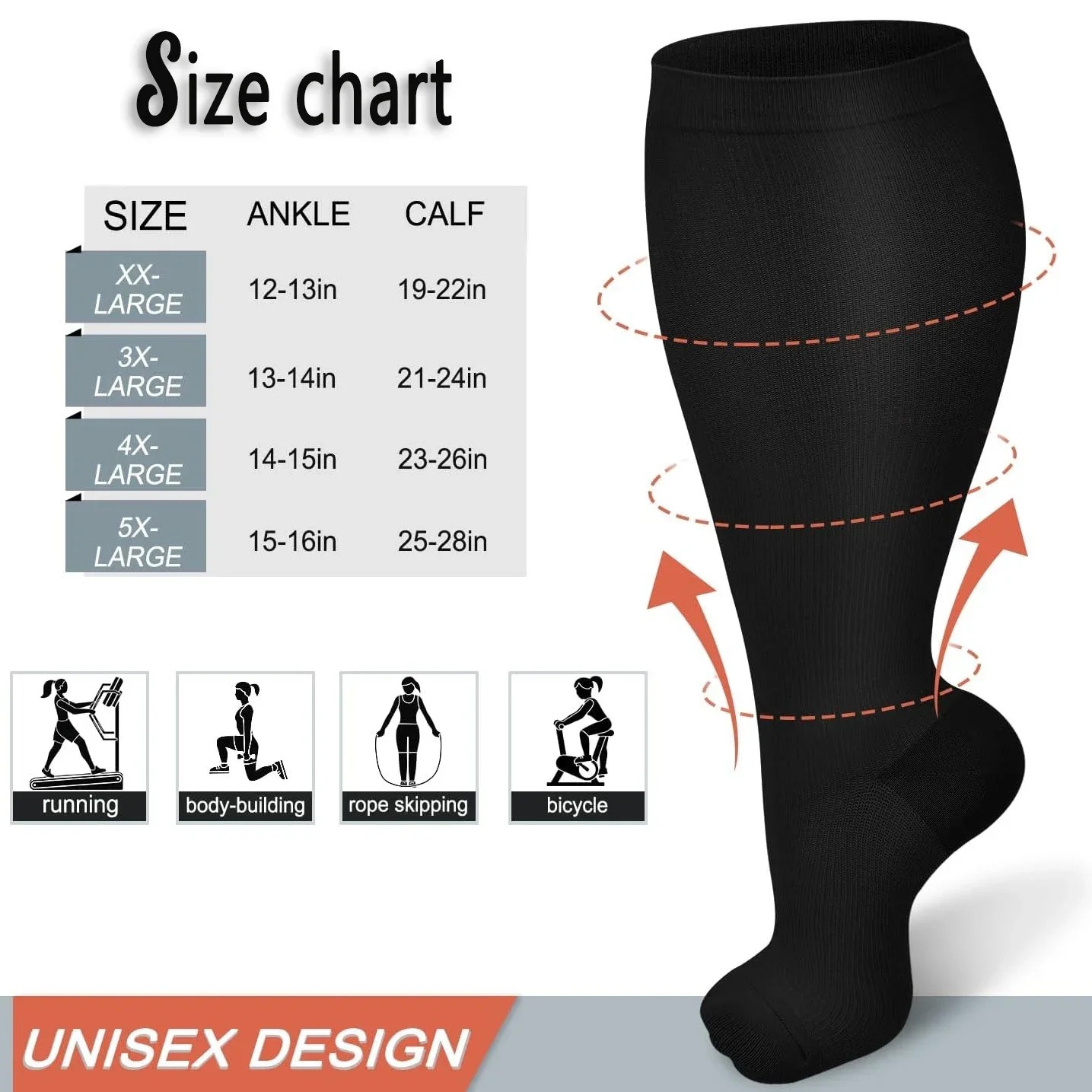 Plus Size Compression Socks fo - огляд і ціна Compression Sleeve Calf