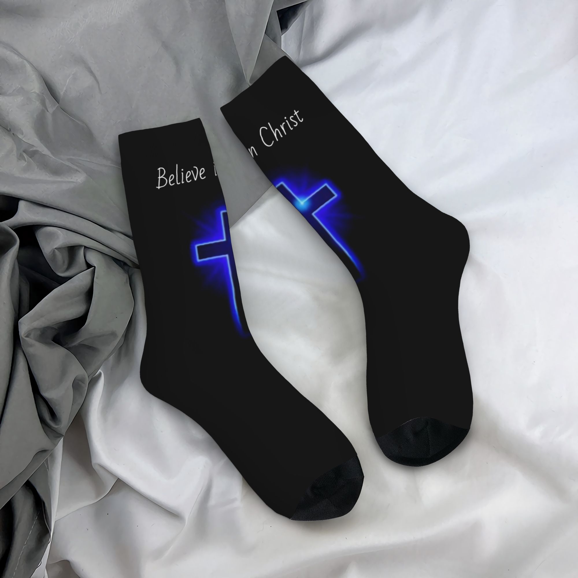 Custom Believe Jesus Christ Me - огляд і ціна Dress Sock Men